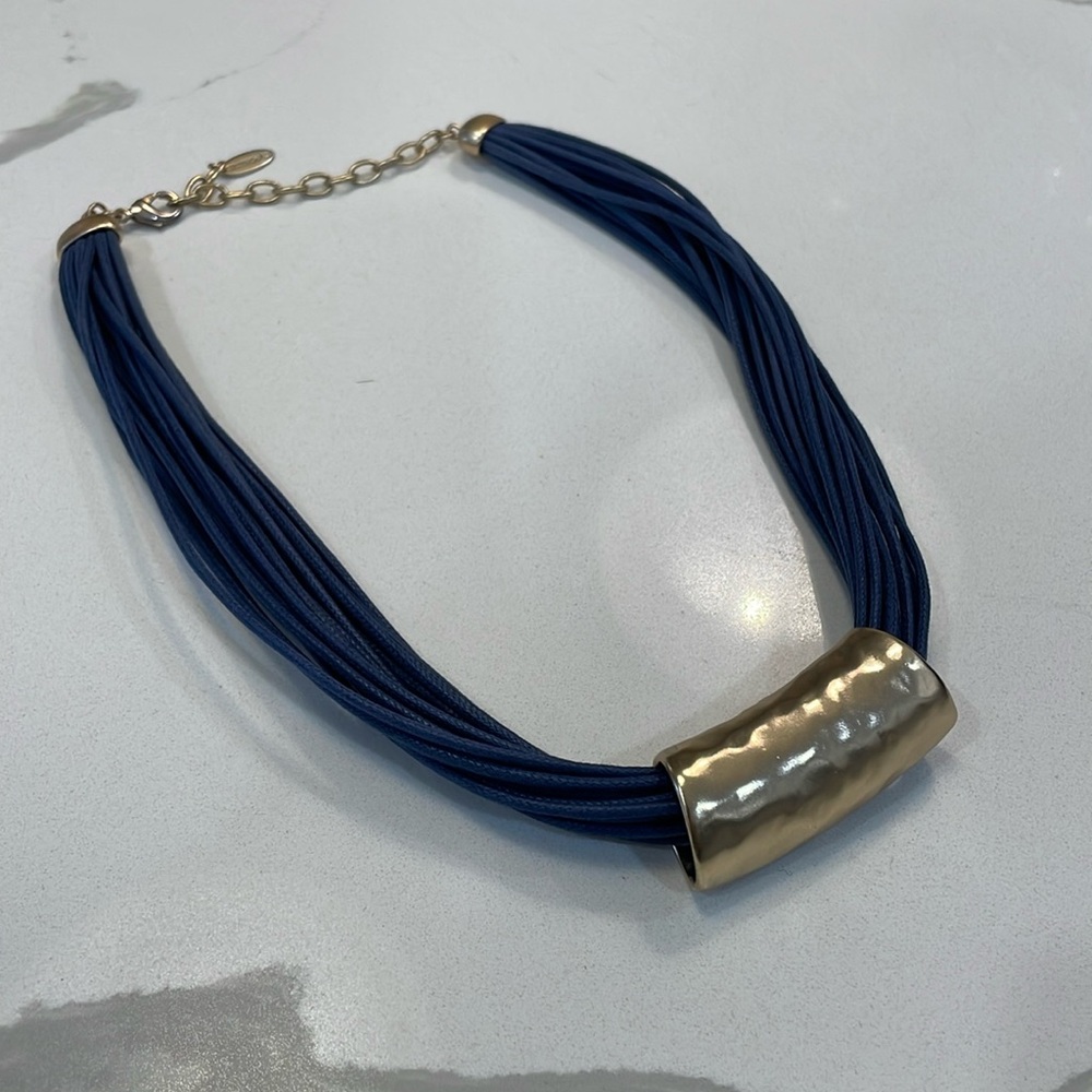 Navy and gold necklace